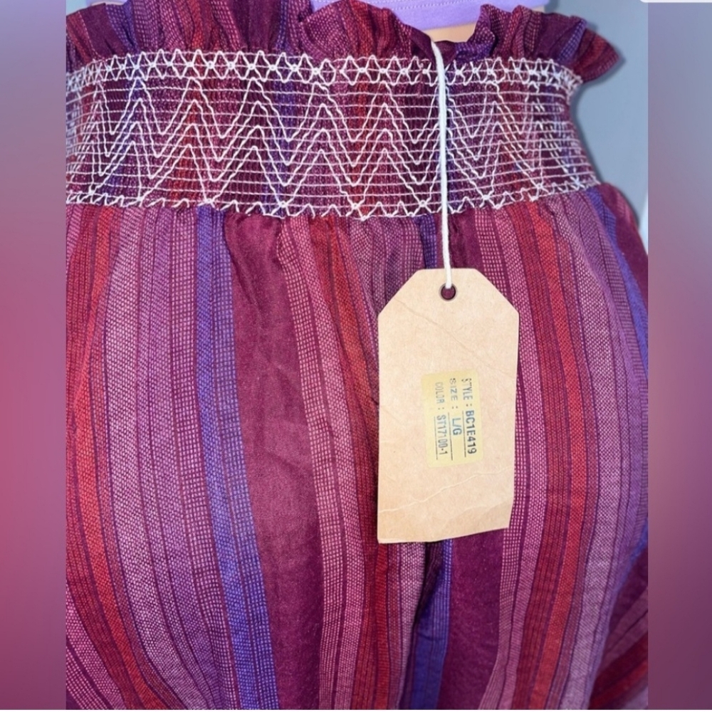 NWT Maxi Skirt Colorfull Woven fringe Boho Size L - Picture 6 of 6
